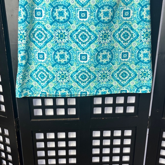 💙 Talbots Turquoise Patterned Skirt Women’s 12P Lined Cotton Stretch Petite 💙 - Picture 5 of 14